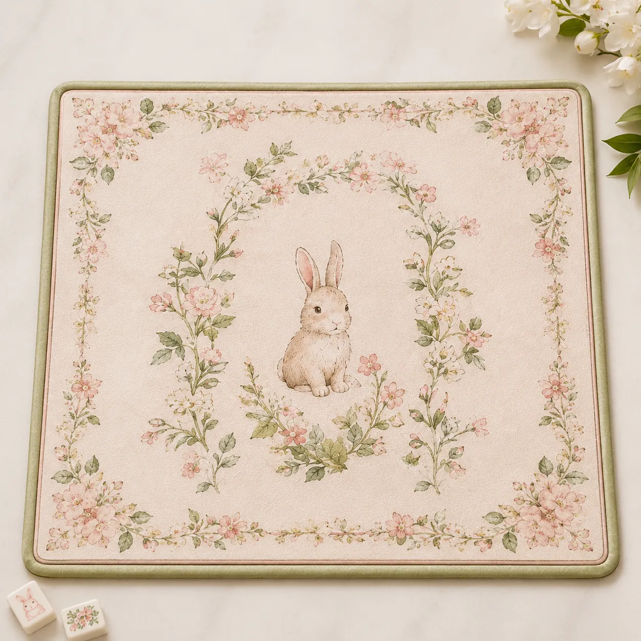 Spring Floral Mahjong Mat