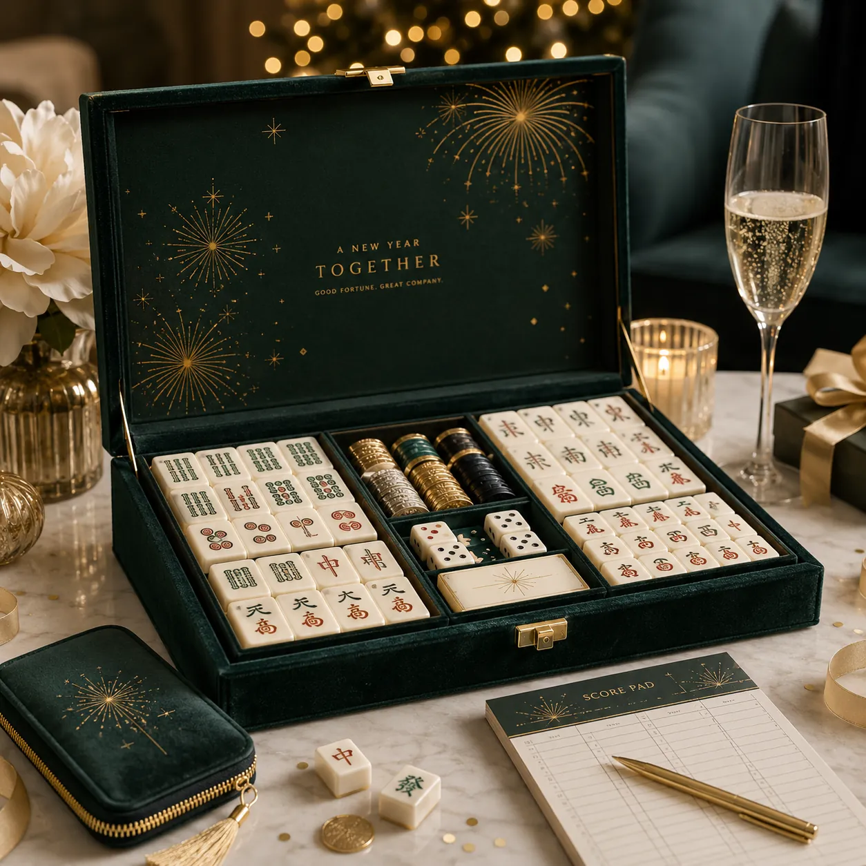 Modern New Year Mahjong Set