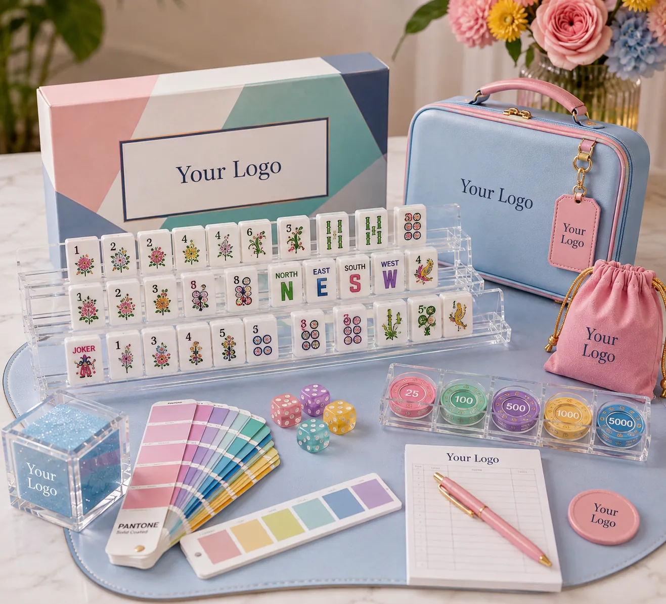 Mahjong set color options and palette