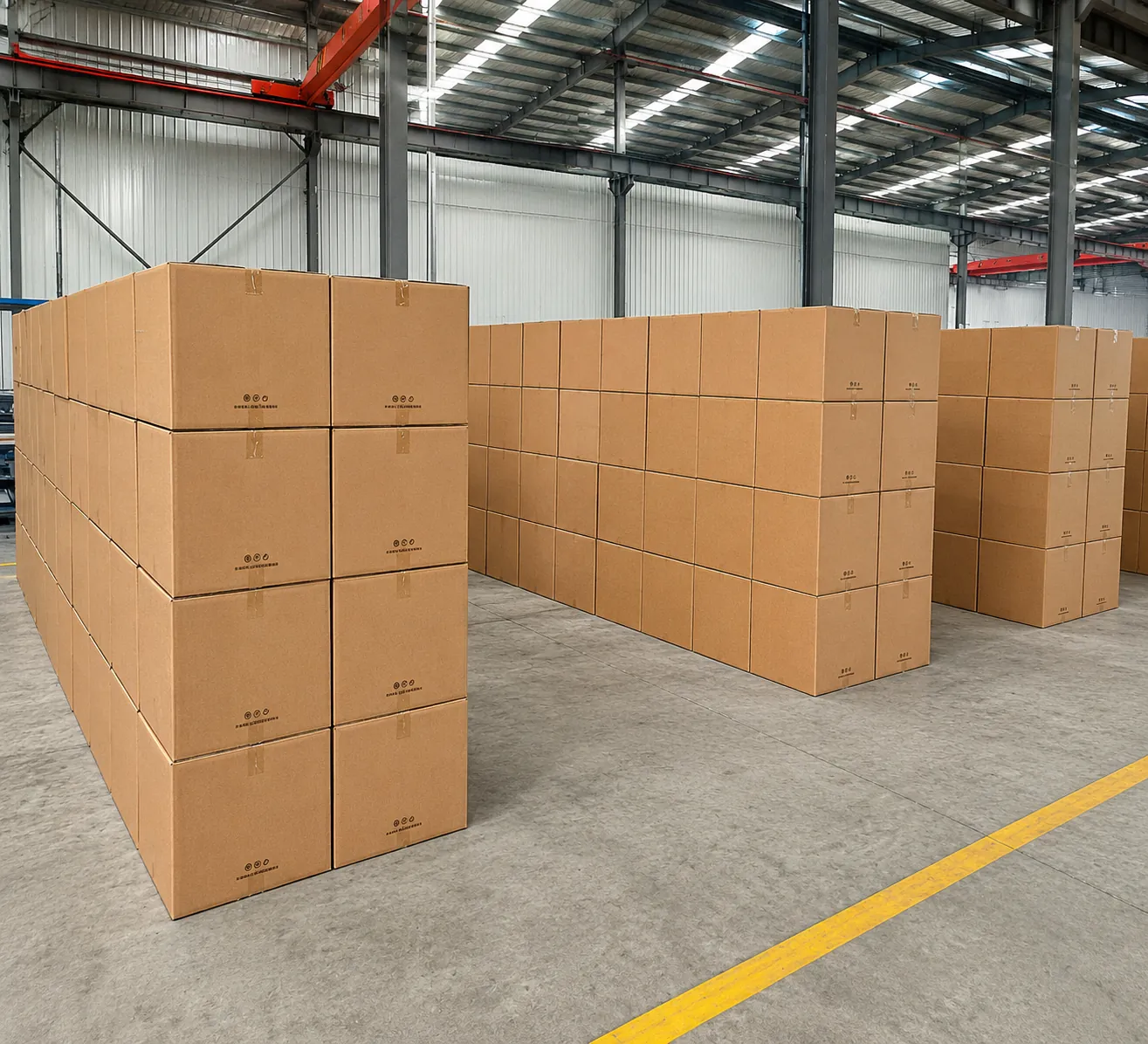 Finished cartons prepared for delivery