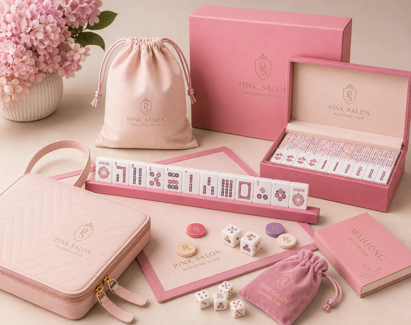 Custom branded Mahjong products and packaging