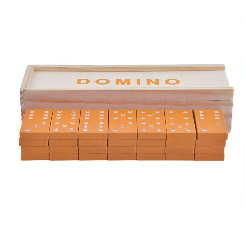 Modern Wooden Domino Set with Clear Display Lid