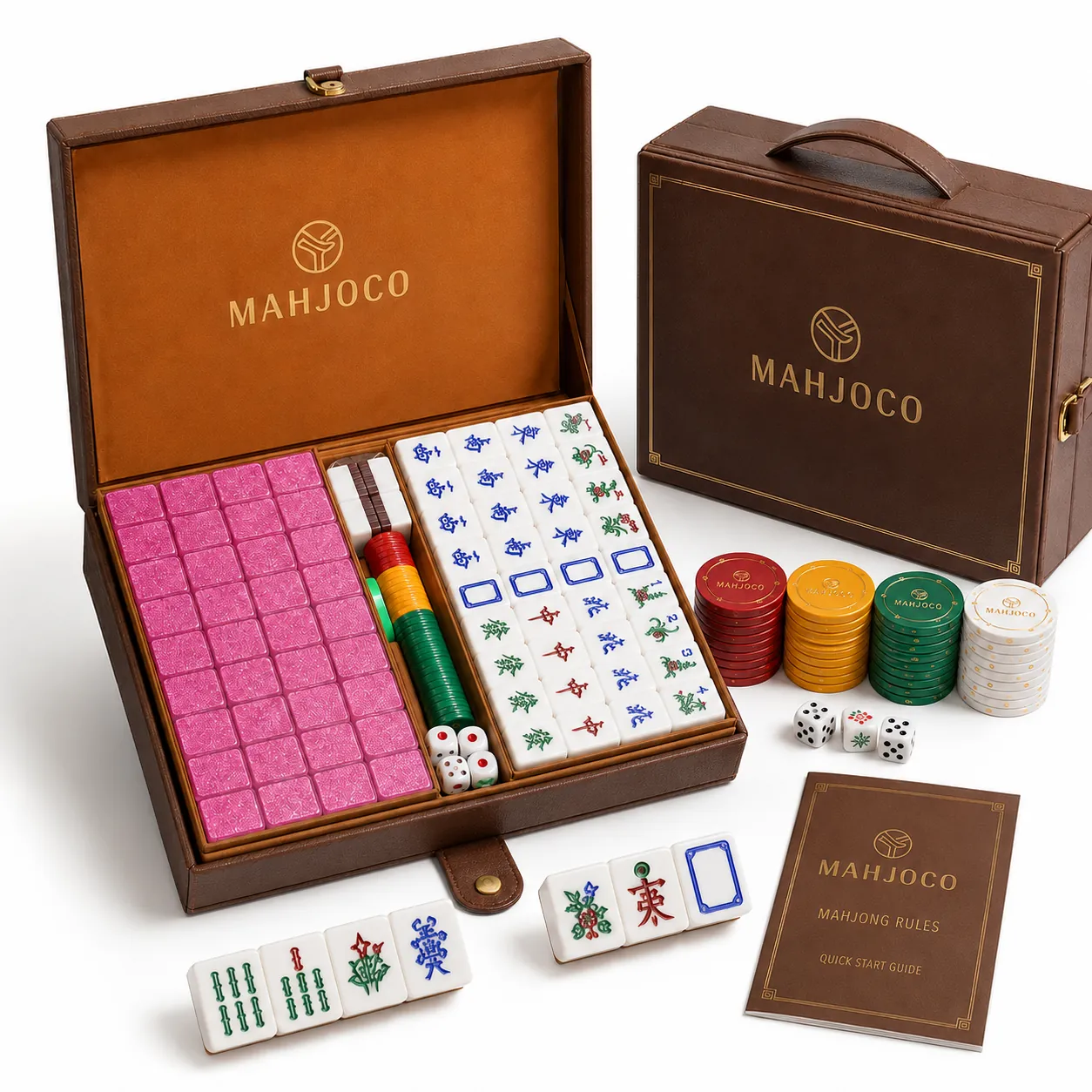Wood-Look Case Chinese Mahjong Set