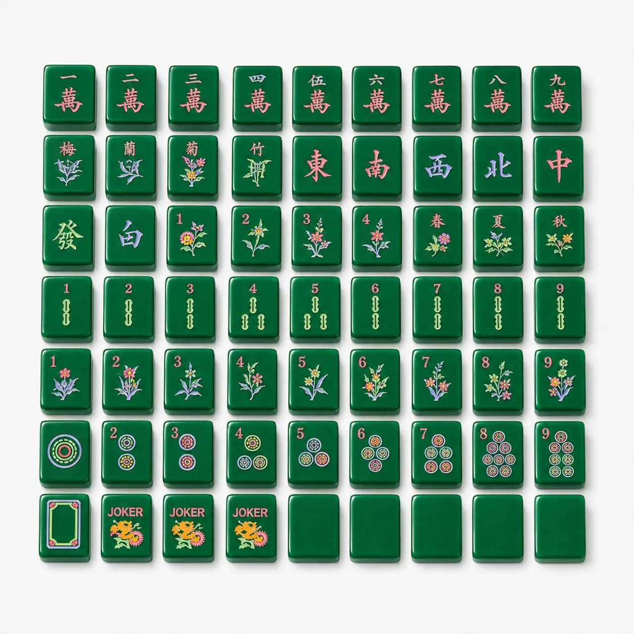 Classic Character American Mahjong Tile Set