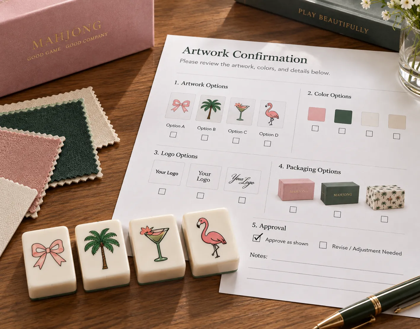 Artwork confirmation for a bulk Mahjong order